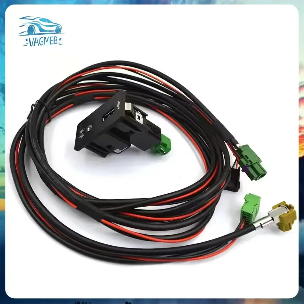 For Golf MK7 VII CC E-GOLF CarPlay Media USB AUX Switch MIB2 MDI USB AMI Adapter Plug Socket Cable Wiring Harness 3GD035222E