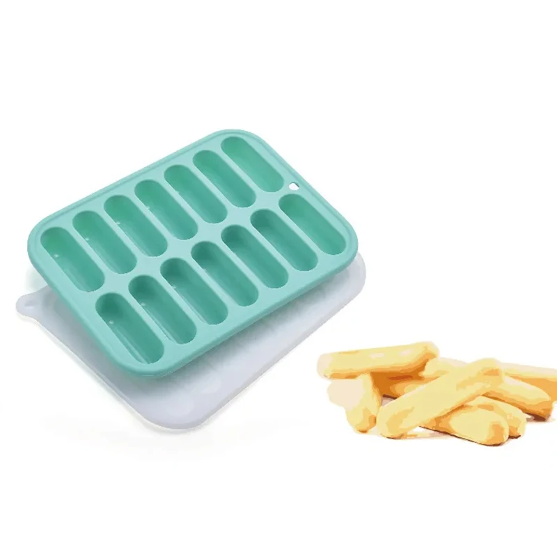 14 Form Cute Silicone Baking Mold Classic Collection Shape Non Stick Eclair Hot Dog Sausage Silicone Mold Baking Tools For Cakes