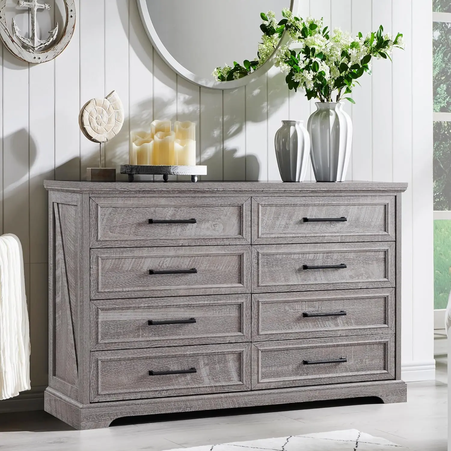 Farmhouse 8 Drawers Dresser Chests for Bedroom,52