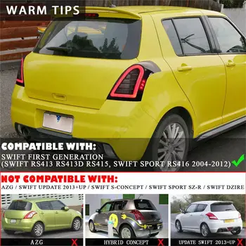 Pár LED zadních světel pro Suzuki Swift 2006 2007 2008 2009-2016 Zadní světlo Zadní světlo Brzdové světlo Mlhové směrové světlo Sestava 12 nejlepší prodej Zadní světlo Suzuki Swift - №1