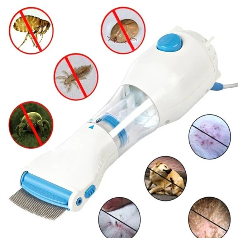 Pet Tick Removal Comb Dog and Cat Universal Hair Cleaner Lice Remover Electric Pet Lice Removal Comb Lice and Flea Removal
