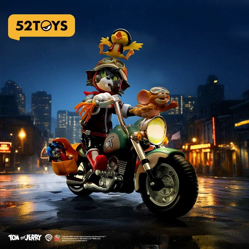 

52TOYS Tom And Jerry Vintage Motorcycle Collectible Figure Trendy Play Toy Desktop Ornament Gift For Boyfriend New Year Present