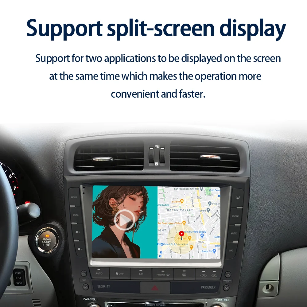 لاسلكي Carplay السيارات أندرويد 14 راديو السيارة لكزس IS250 IS300 IS200 IS220 IS350 4G LTE مشغل أسطوانات للسيارة لتحديد المواقع الملاح مشغل فيدو #6