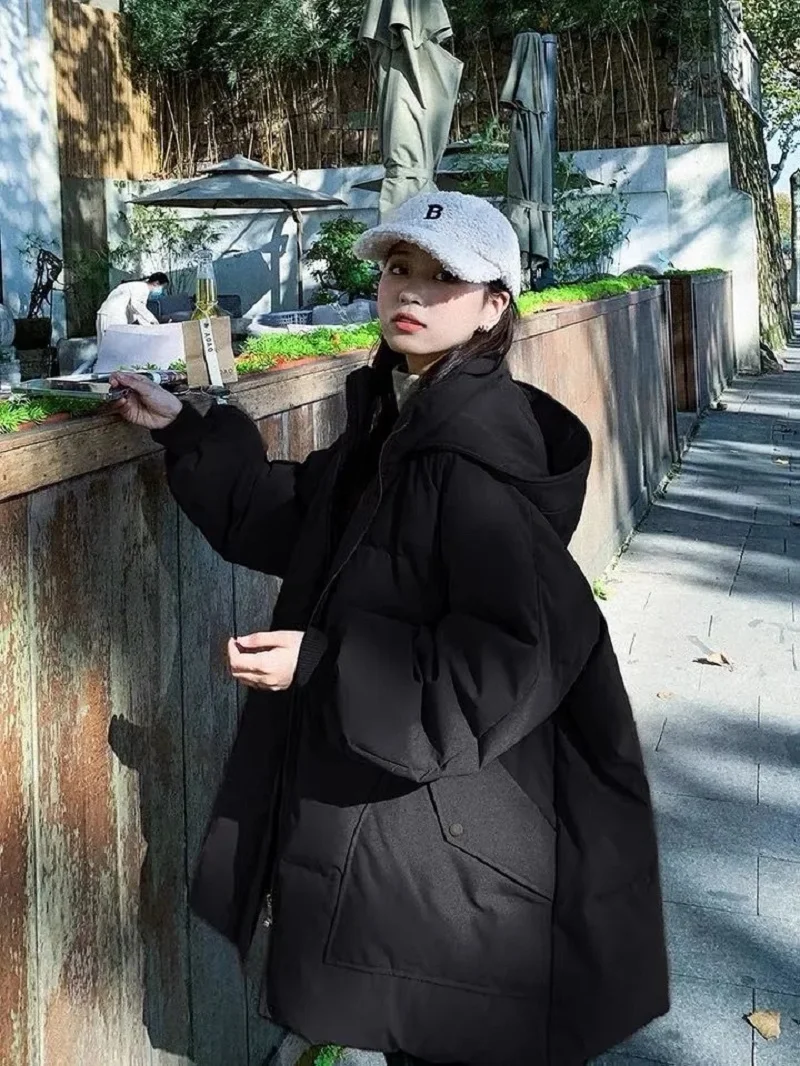 

Down Cotton Jacket Women Winter 2023 New Korean Version Loose Thick Lazy Style Work Cotton Coat Fashion Casual Parkas Womens