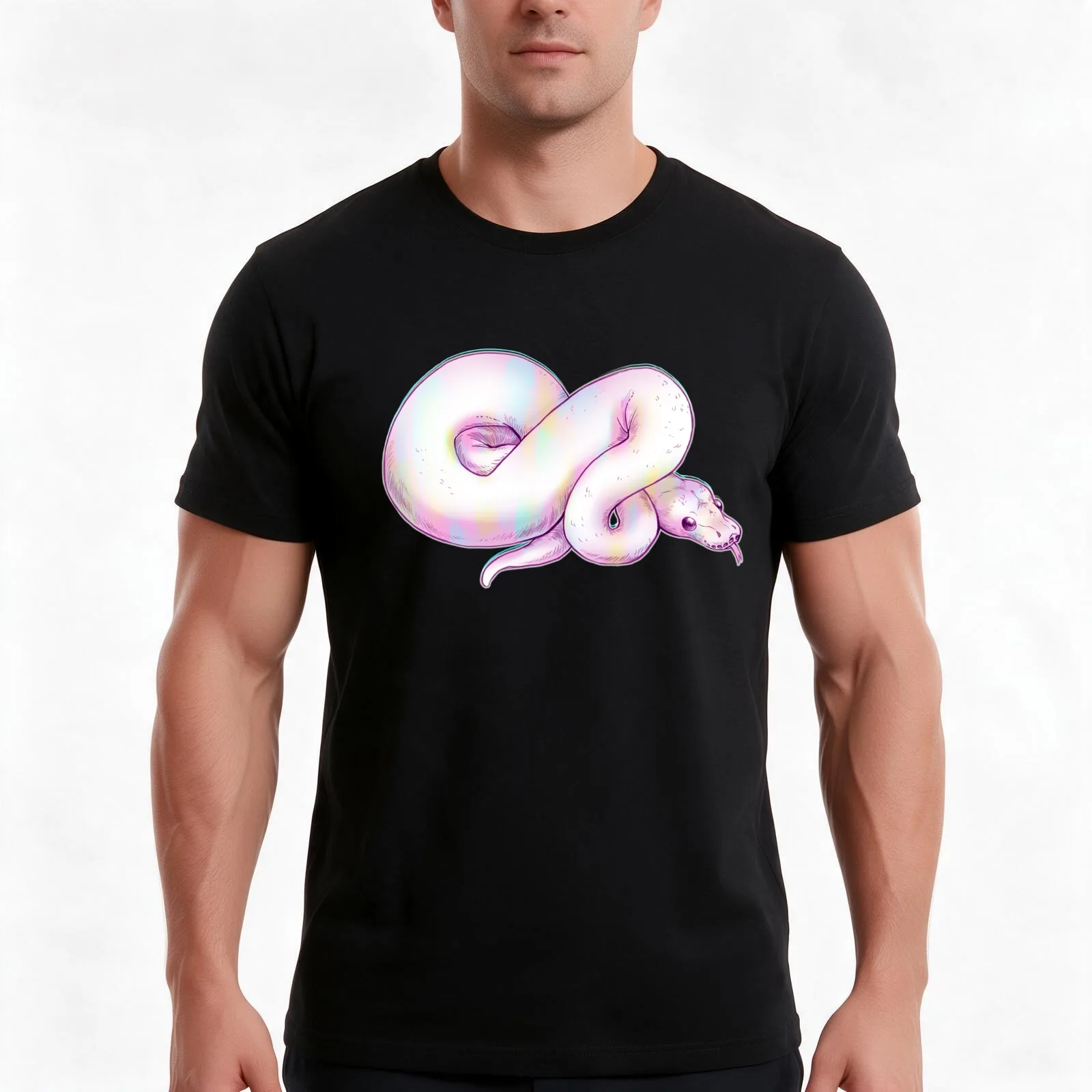 Opal Snake T-Shirt Summer Casual Cotton Tee Oversized Streetwear Tops Vintage Graphic Print Loose Fit Short Sleeve