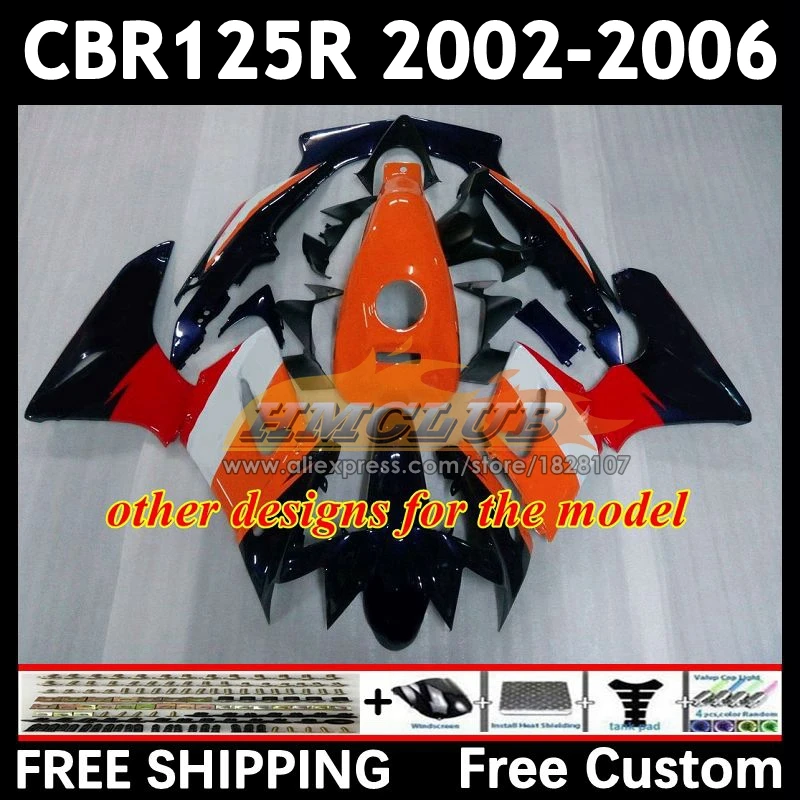 Silvery Blk +Tank For HONDA CBR-125R CBR125RR CBR 125 125R 91No.0 CBR125R 02 03 04 05 06 125CC 2002 2003 2004 2005 2006 Fairing