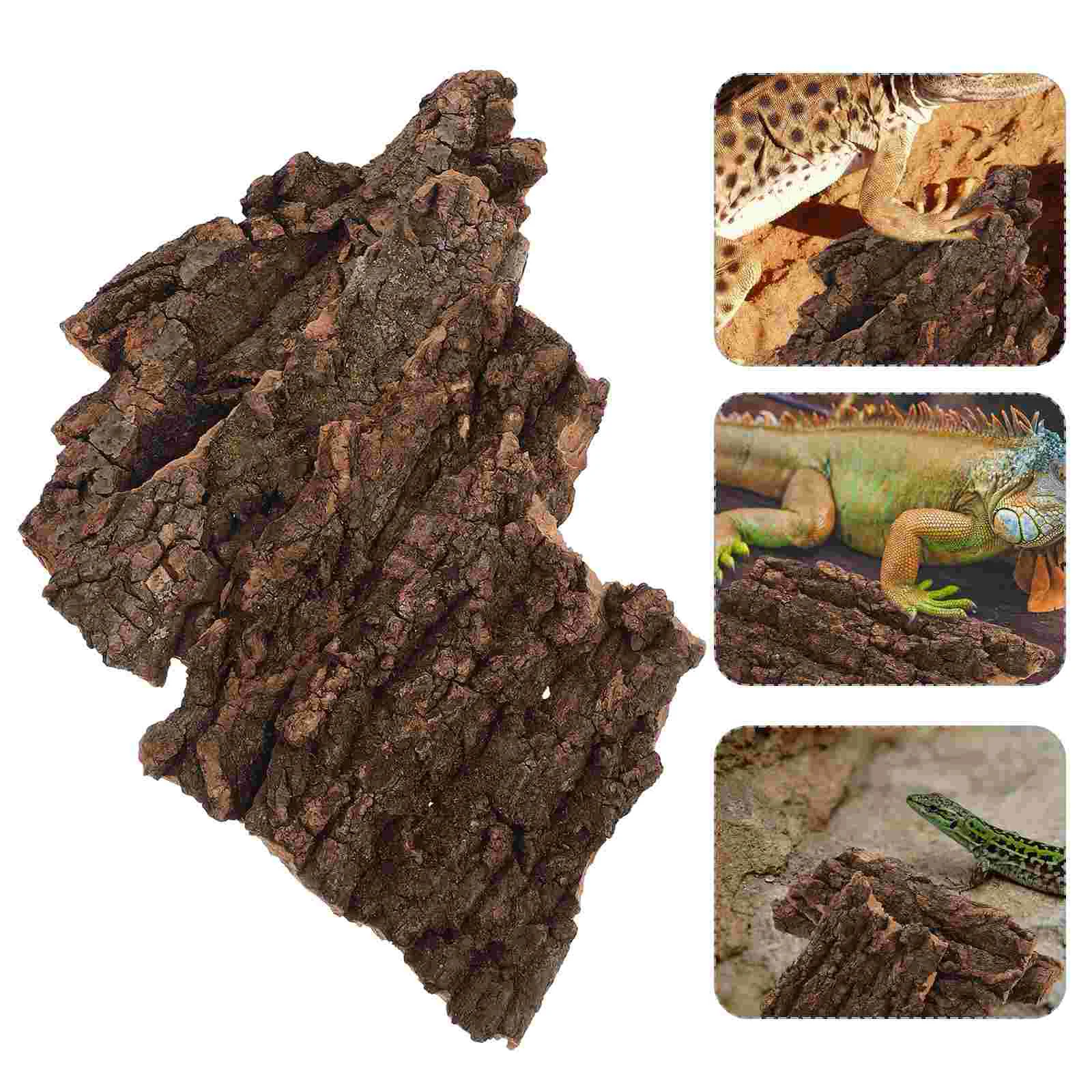 

4 Pcs Reptile Bark Rat Cage Turtle Basking Platform Accessories Hideout Pet Climb Terrarium Decor Animal