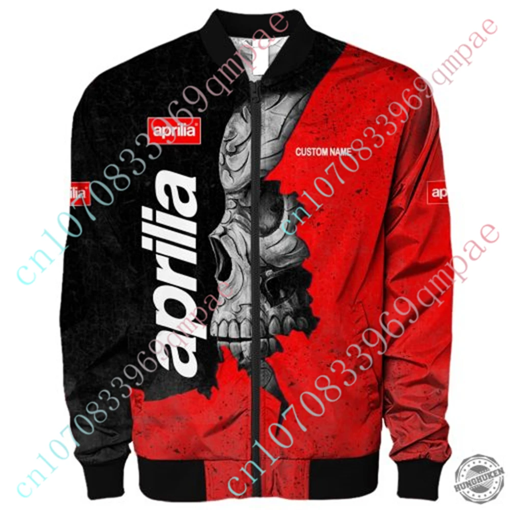 

Aprilia Bomber Jacket Jackets For Men's Clothing Thick Coats Techwear Baseball Uniform Harajuku Parkas Windbreaker Custom Logo