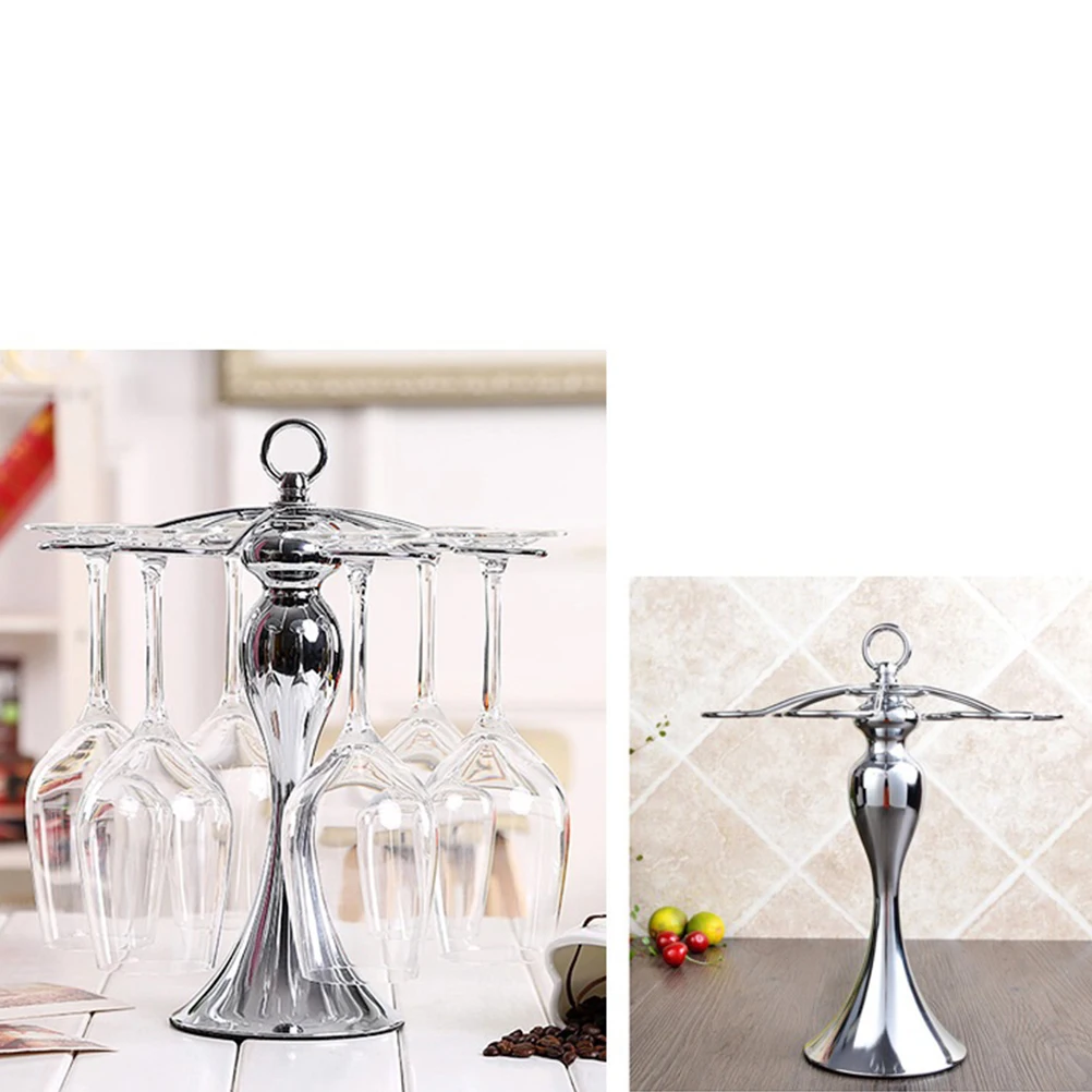 

1pc Wrought Holder 6 Goblets Retro Display Stand Storage Rack Home Kitchen Holder Bar Goblet Stand