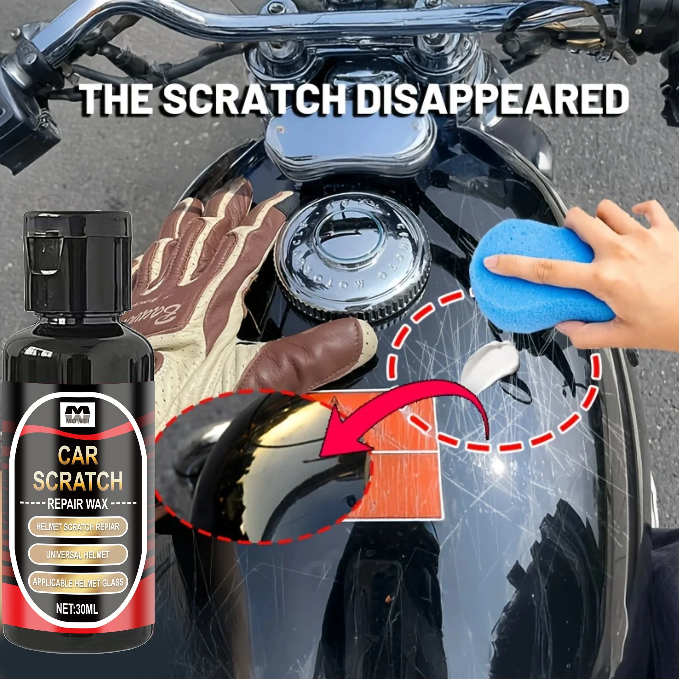 

Комплект для ремонта царапин для очков и кузовных работ, решение для восстановления шлема/очков — подходит для различных фиксаторов царапин