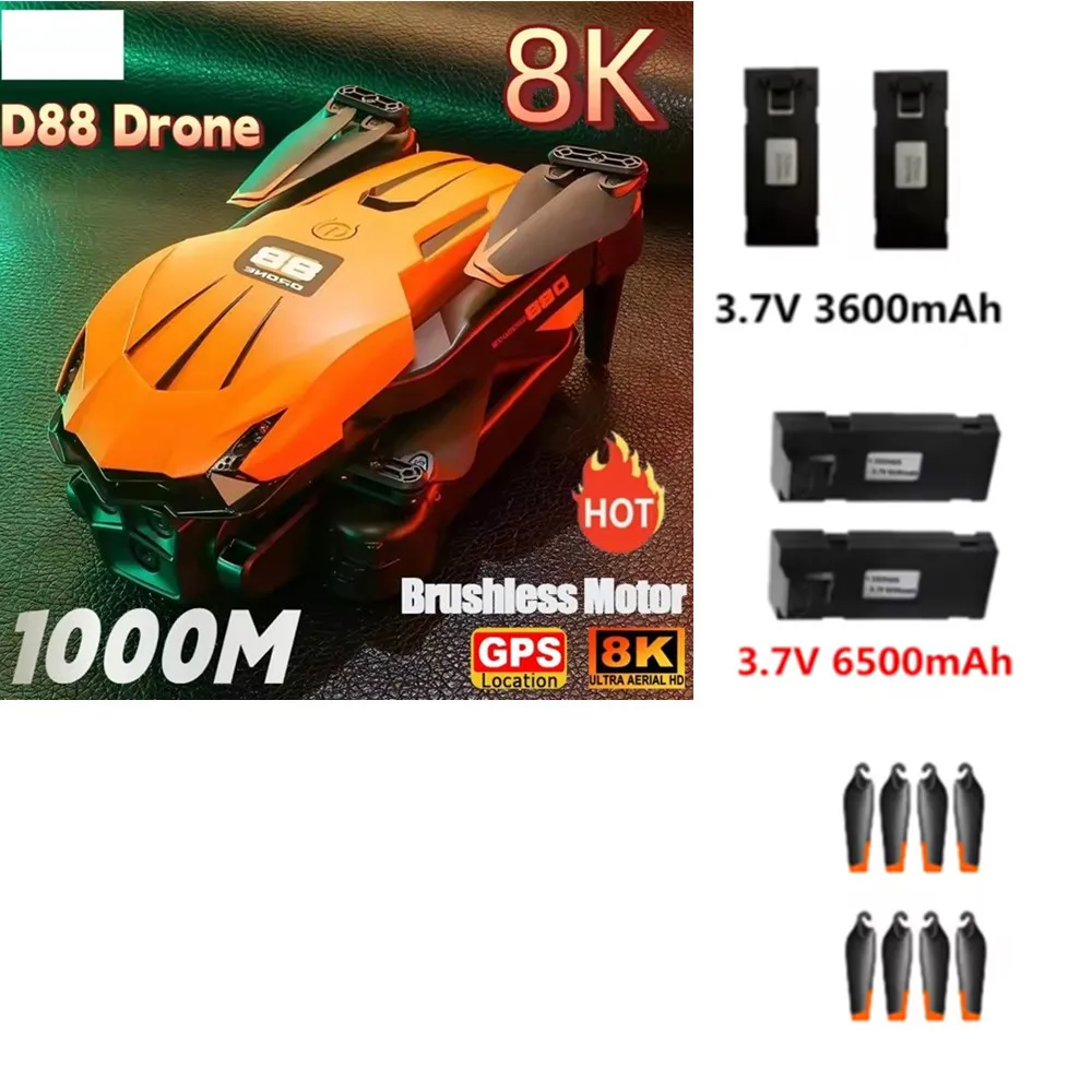 

D88 Drone Battery 3.7V 1800mAh / 6500mAh / D88 Drone Propeller Blade D88 Drone Parts Battery ﻿
