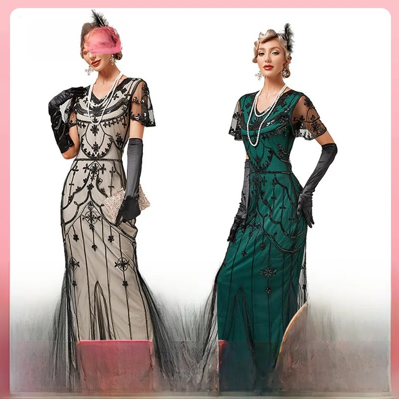 

High Quali Vintage Beaded Dr Gateway Par Dinner Floor Length Gown Ele Evening Gown Spectacular Stage Costume