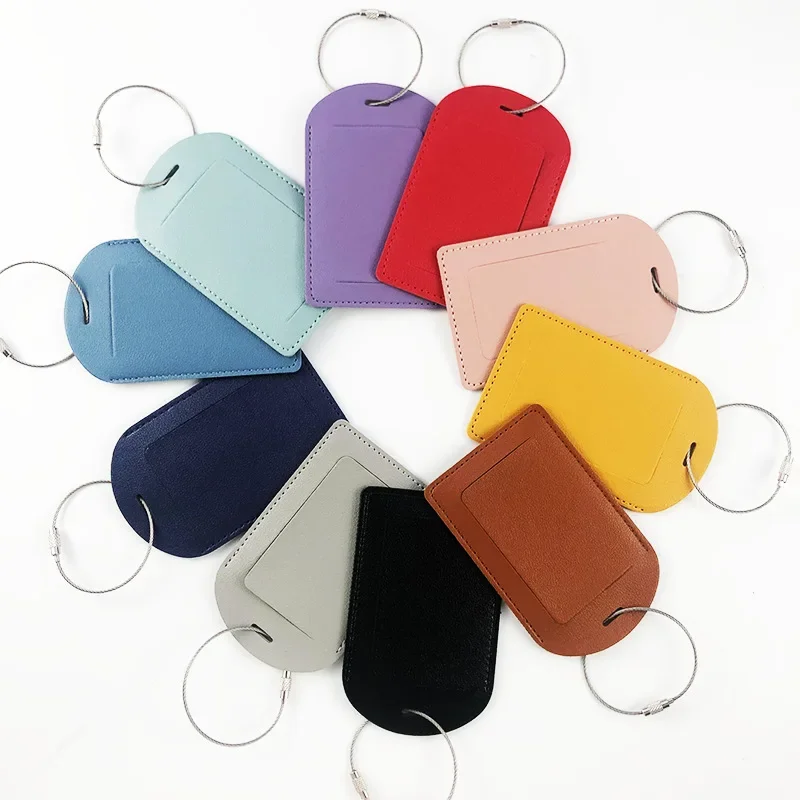 PVC Leather Luggage Tags Aluminium Baggage Suitcase ID Address Label Holder Name Tags Portable Label Travel Accessories