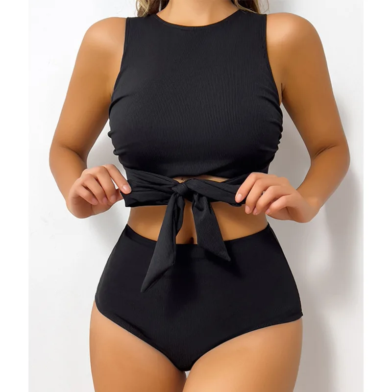 

Black Sexy Bikinis Swimsuits Women Swimwear High Waist Female Beach Swim Wear Bathing Suits Brazilian Bikini Set Pool Bather