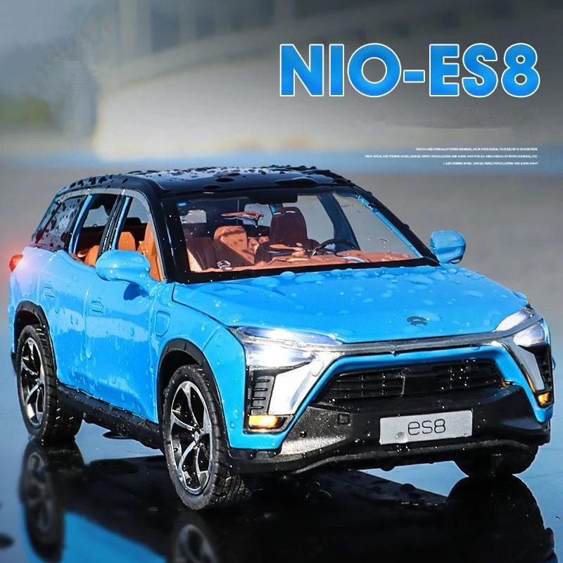 

1:24 NIO ES8 Alloy New Energy Car Model Diecasts Metal Electric Vehicles Car Model Simulation Sound and Light Childrens Toy Gift