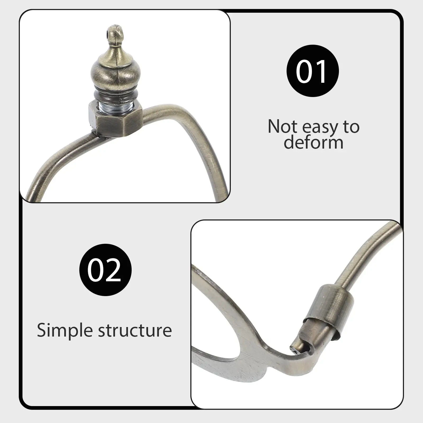 2Pcs Stylish Alloy Lamp Harp Holder Harvard Style Shade Bracket for Table Floor Lamps E27 Lampshade Hardware DIY Repair