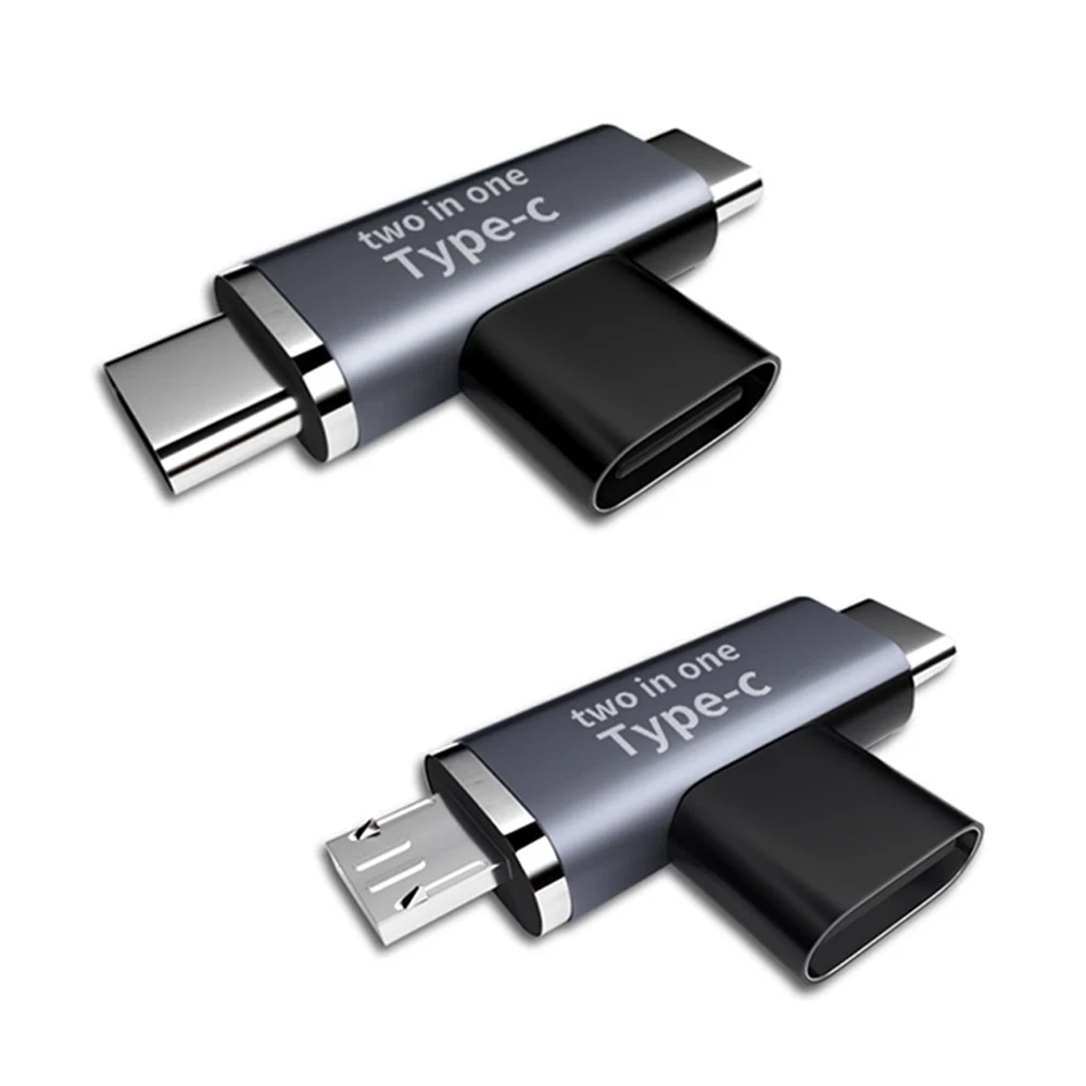 

USB3.1 Type-c USB C female to Dual USB C Male Micro USB 8pin Adapter Charging and Data for Cellphone Laptop