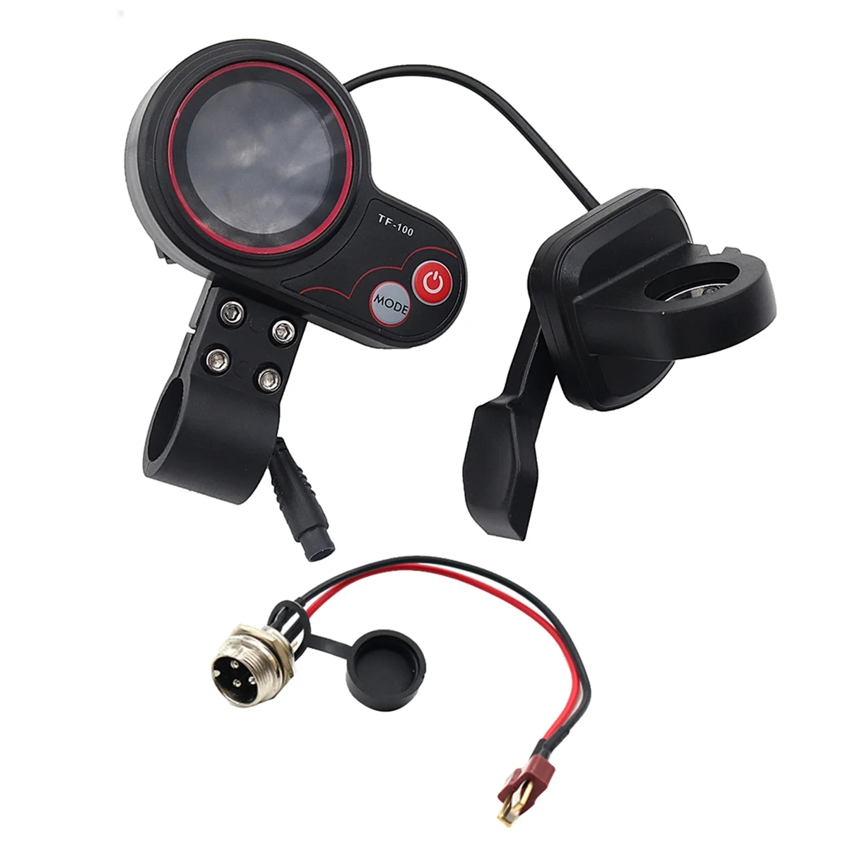 

AT-6PIN TF-100 Thumb Throttle LCD Display+T-Type Cable for Kugoo M4/M4 Pro Electric Scooter Dashboard Outdoor LCD