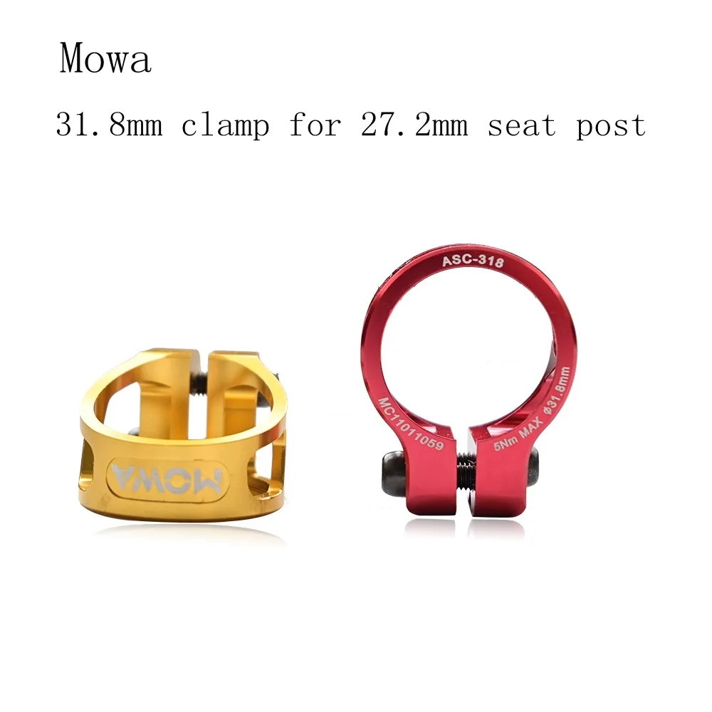 Mowa Seat Post Clamp Bicycle Seat Post Fasten Clamp 31.8mm for 27.2mm seat post