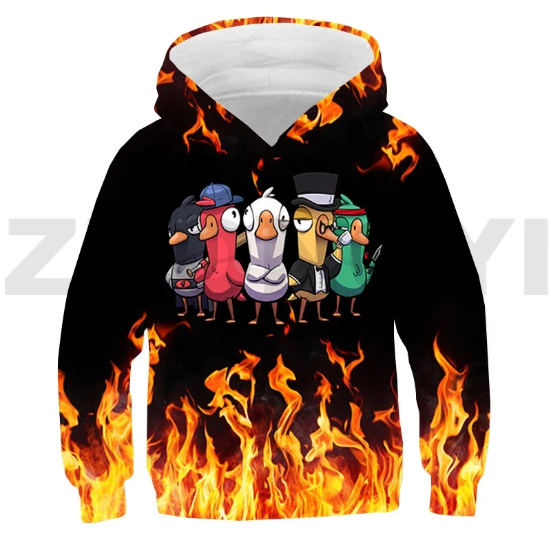 3D Goose Goose Duck Hoodie Kids Hip Hop Style Sweatshirt Cartoon Printing Game Anime Hoodie Boys Harajuku Loose Sports Hooded