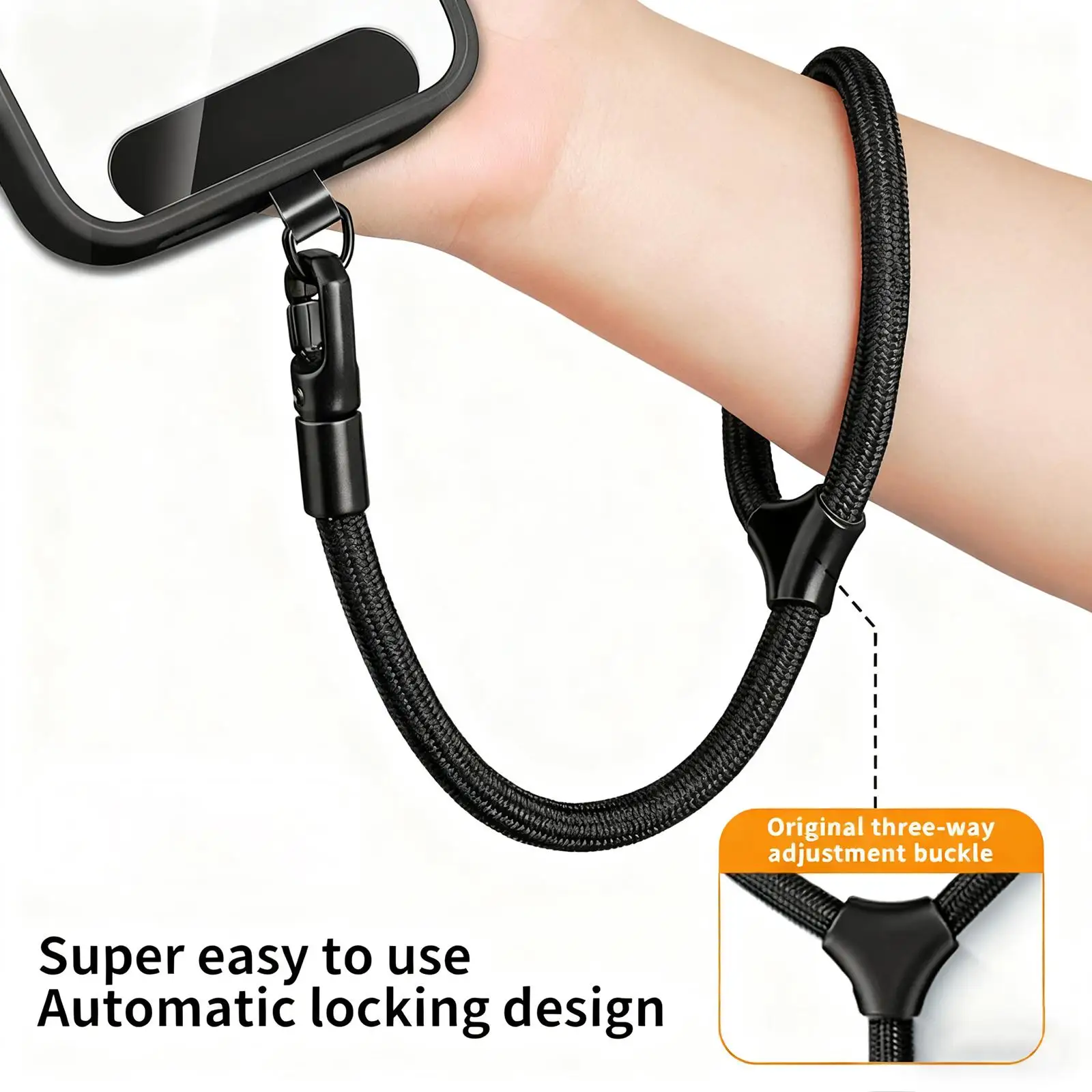 الحد الأدنى العالمي شريط للرسغ الهاتف سحر الحبل قابل للتعديل قطرة واقية مكافحة خسر حبل علامات التبويب لجميع الهواتف المحمولة