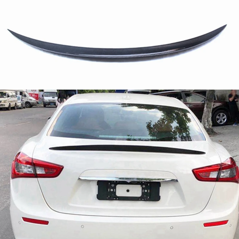 Dla Maserati Ghibli Car Styling Carbon Fiber / FRP Glossy black / Kute carbon Rear Spoiler Trunk Wing 2014 - UP