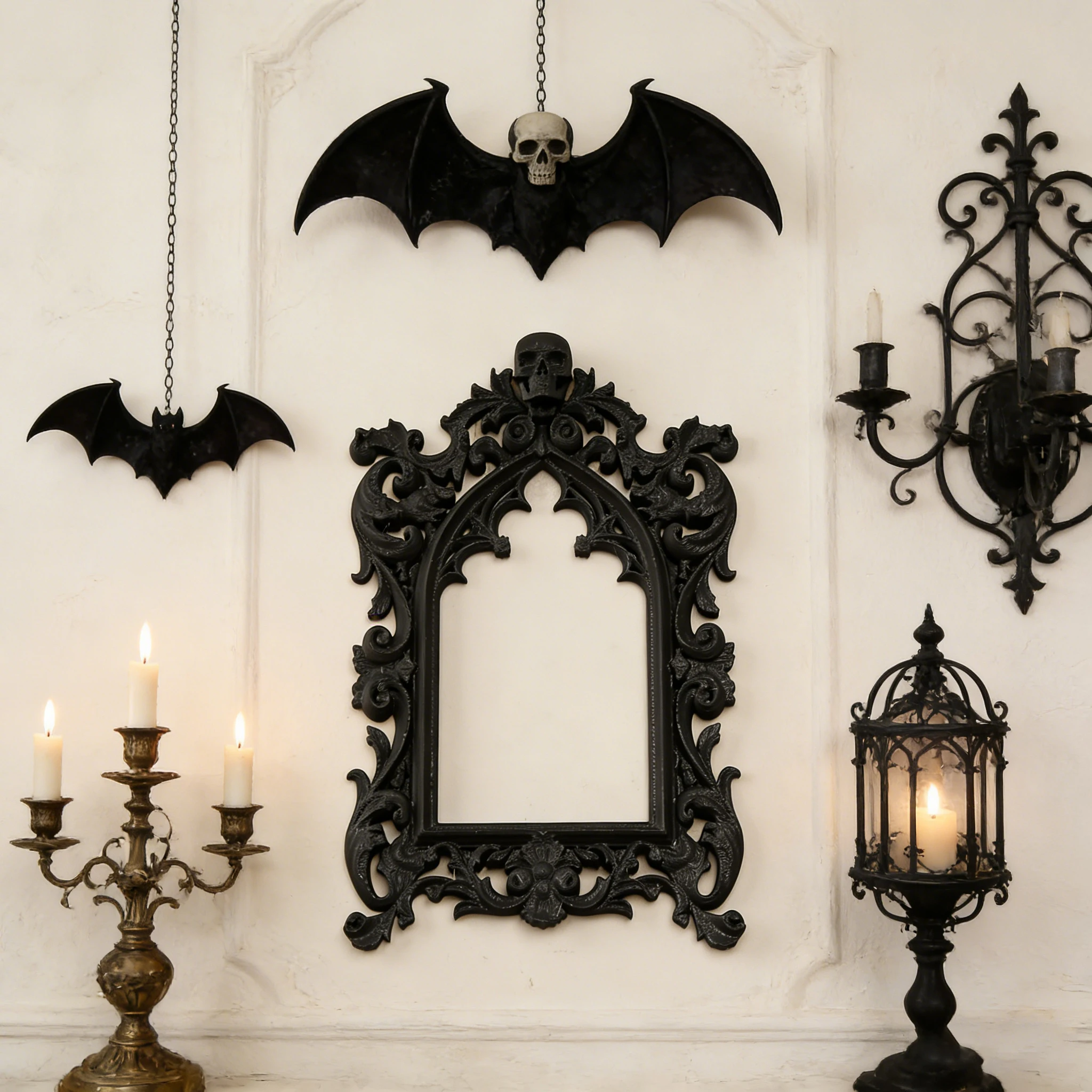 Gothic-Stil Totenkopf-Wanddekoration mit Schnitzereien für dunkle Wohnräume – grenzüberschreitendes Design für die Wandkunst-Dekoration