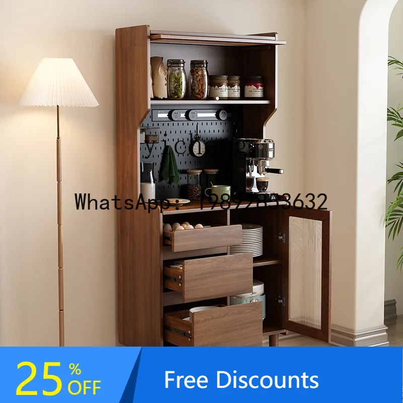 side cabinet against the wall small apartment locker retro rattan multi-functional hole board storage cabinet