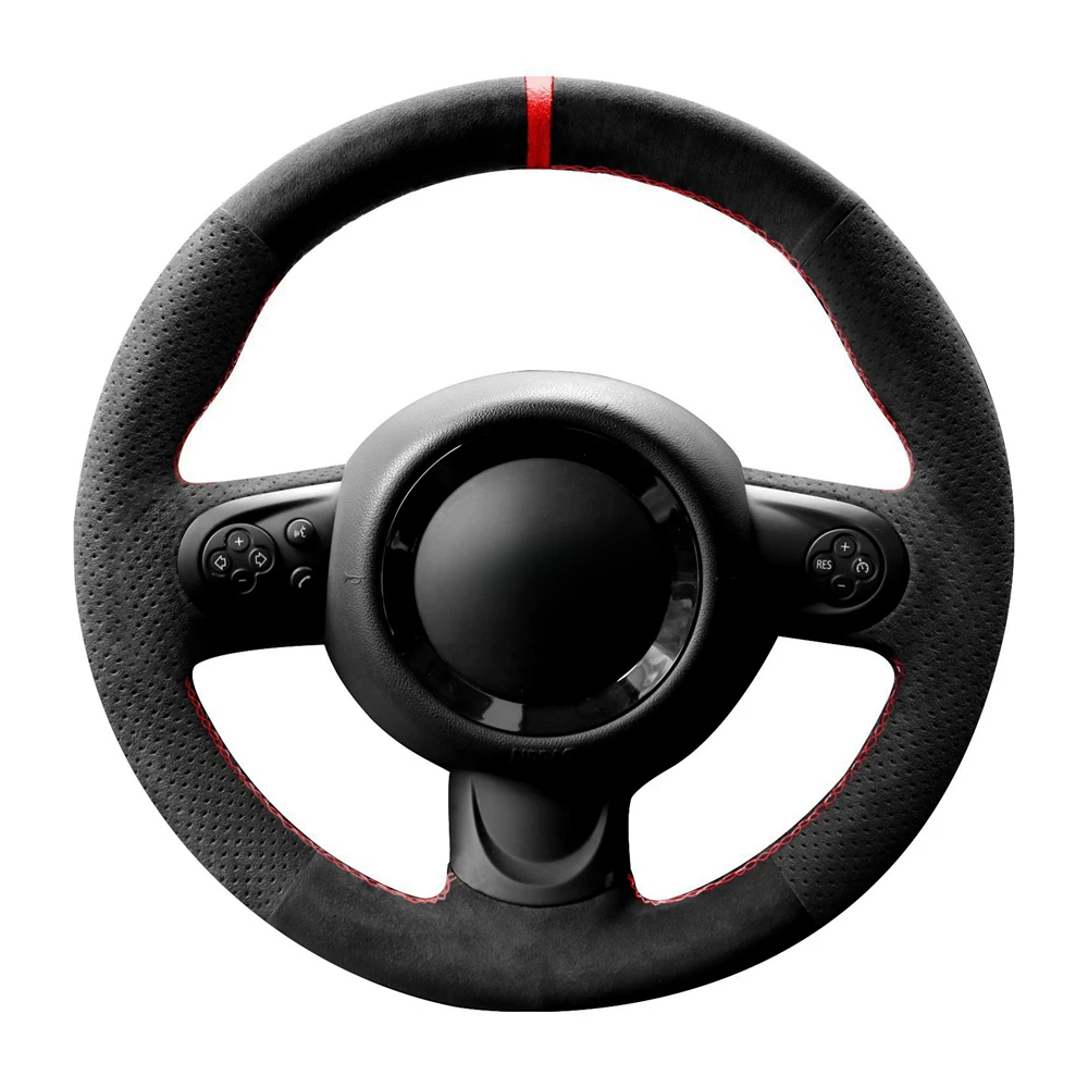 

Car Steering Wheel Braid Cover DIY Hand-stitched Black Comfortable Suede For Mini Cooper/Cooper S One Auto Interior Accessories