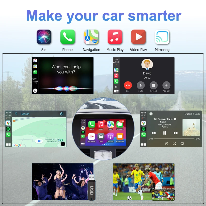 Wireless CarPlay for Infiniti M Series 2009-2012, Radio Car DVD Player Navigation Mirror Link Function Android Auto DIY Decoder