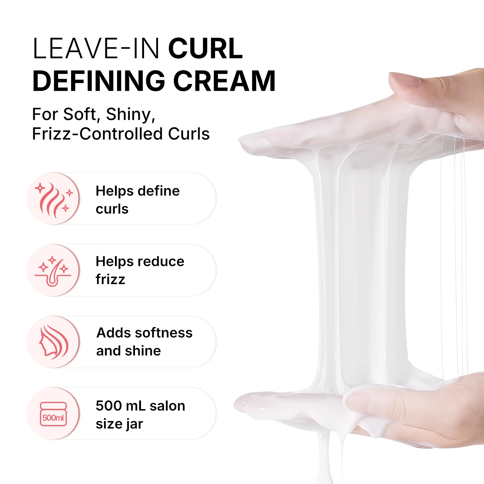 

Karseell Curl Defining Cream for Wavy, Curly and Coily Hair, Leave-In Styling Cream to Help Control Frizz, Define Soft Curls