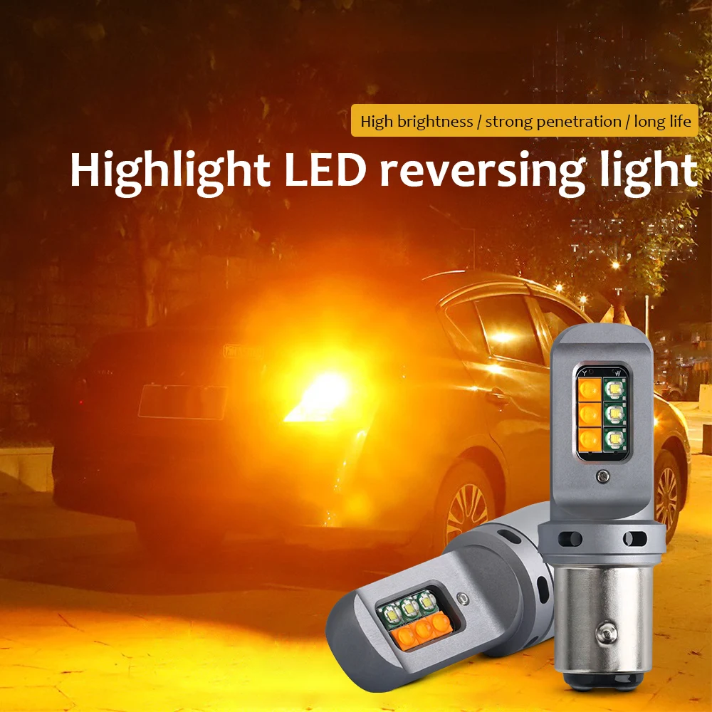 Oprah 2x 1157 BAY15D P21/5W T20 7443 W21W T25 3157 P27/7W LED Bulb Canbus 12SMD Car Turn Signal Reverse Brake Light White Amber