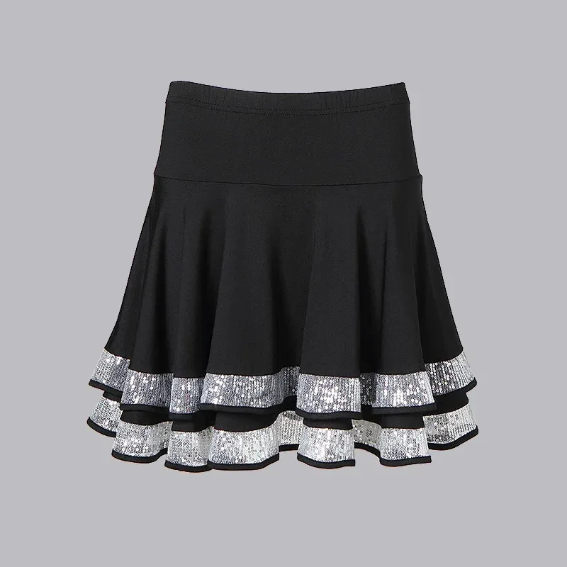 Новинка 2023 года, юбка для женщин, двойной дизайн, костюмы для взрослых, юбки для латинских бальных танцев, юбки для выступлений, танцев