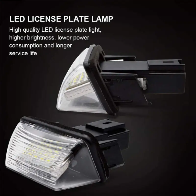 Lampu plat nomor LED mobil 2 buah untuk Peugeot 207 SW 2006-2012 untuk Peugeot 206 206CC 206SW 1998-2010