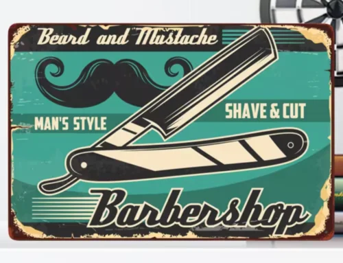 Barber Shop Beard And Mustache Vintage Novelty Metal Sign 12