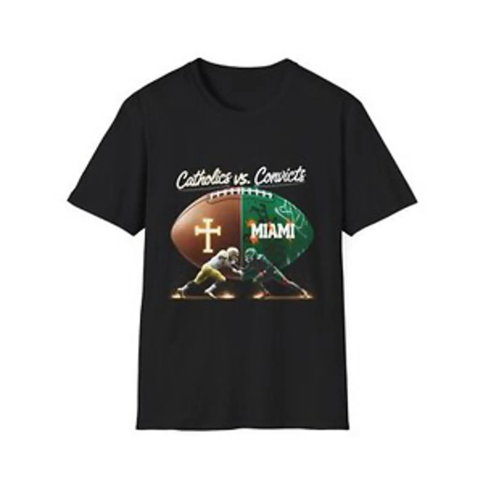 Camiseta unisex Catholics vs Convicts irlandesa de lucha Notre Dame universidad vintage Washed Soft Stylish designer clothes