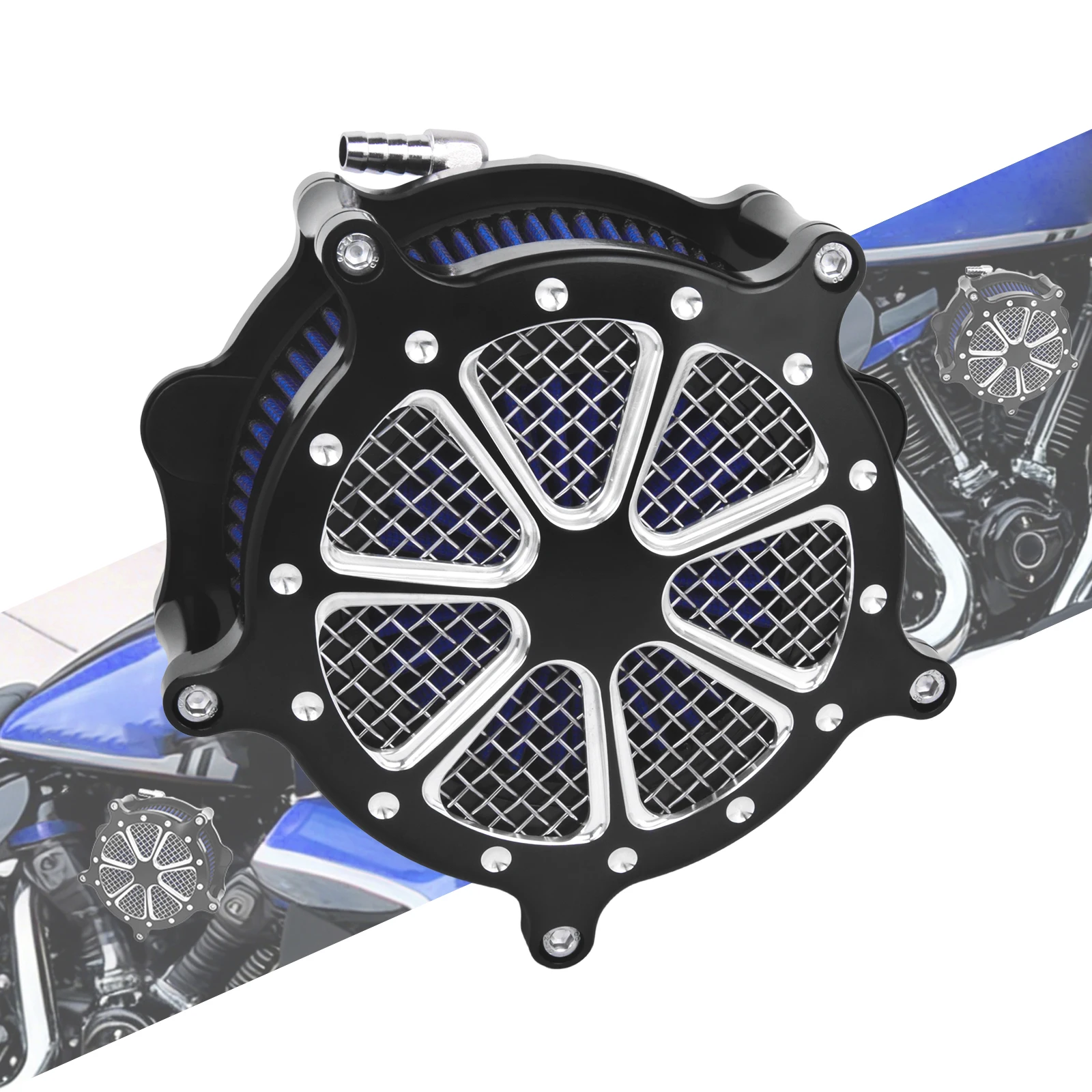 

Motorcycle Blue Upgrade Air Cleaner System Fit For Harley Touring CVO 2023-2025 Road Glide Street Glide Motorcycle Parts