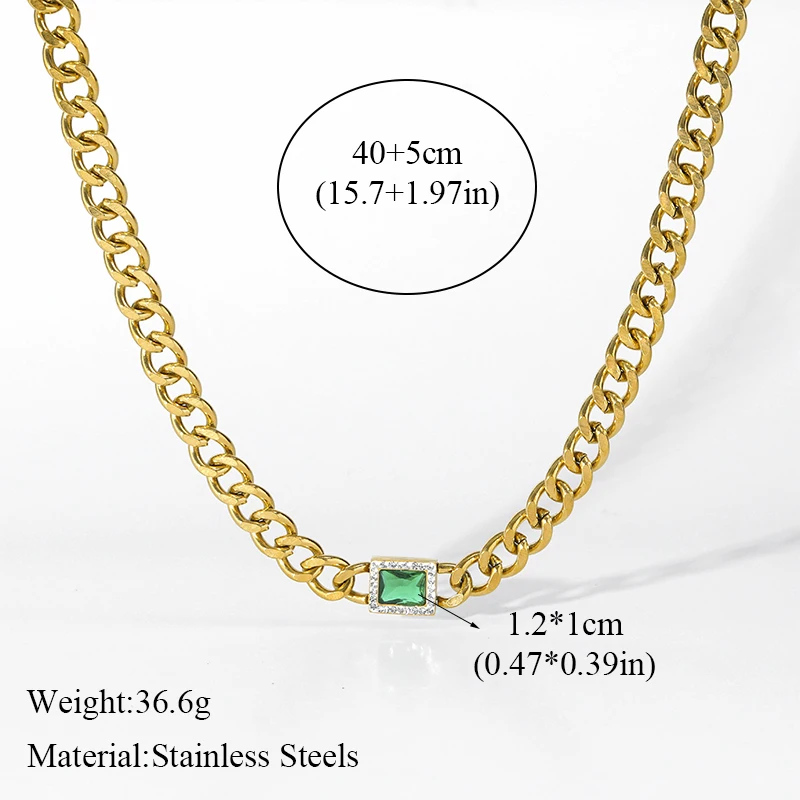 EILIECK 316L Stainless Steel Gold Color Thick Link Necklace For Women Girl Fashion Neck Chain Punk Jewelry Gift Colar_maomaolike.com