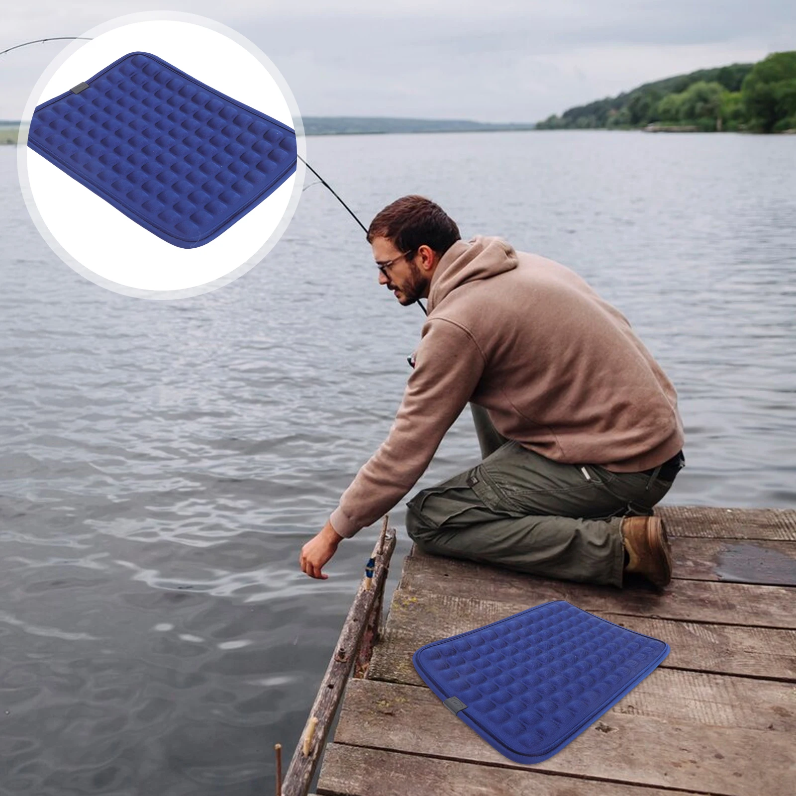 

Portable Fishing Seat Cushion Outdoor Chair Cushions Gel Pad Travel Car Camping Gear