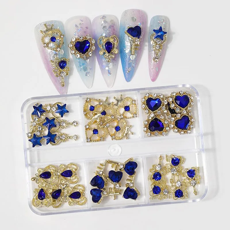 30 pièces 3D amour coeur ongles breloques bijoux rouge rose ongles strass cristal verre baguette magique Nail Art décorations accessoires