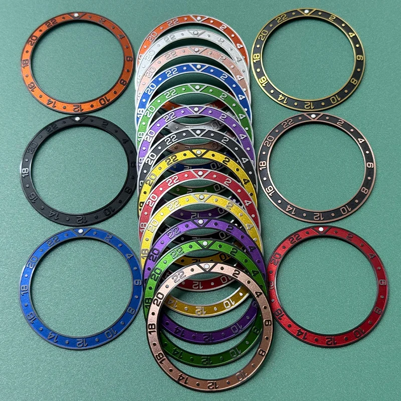 38mm GMT Aluminium Bezel Insert For SKX007 SKX009 SRPD GMT SUB Case NH35 NH36 Movement Watch Parts