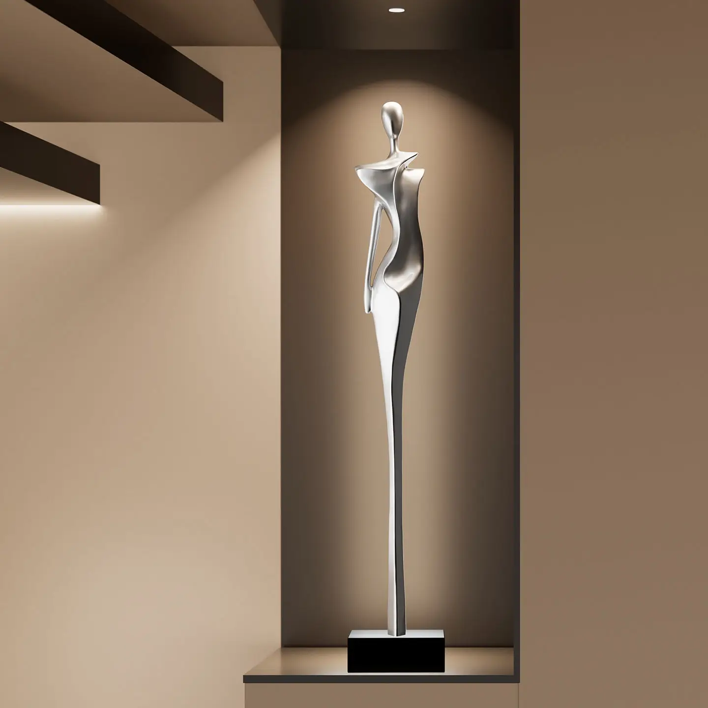 Light luxury entrance ornament vertical height living room slender ornament high-end artistic sense minimalist figure sculpture