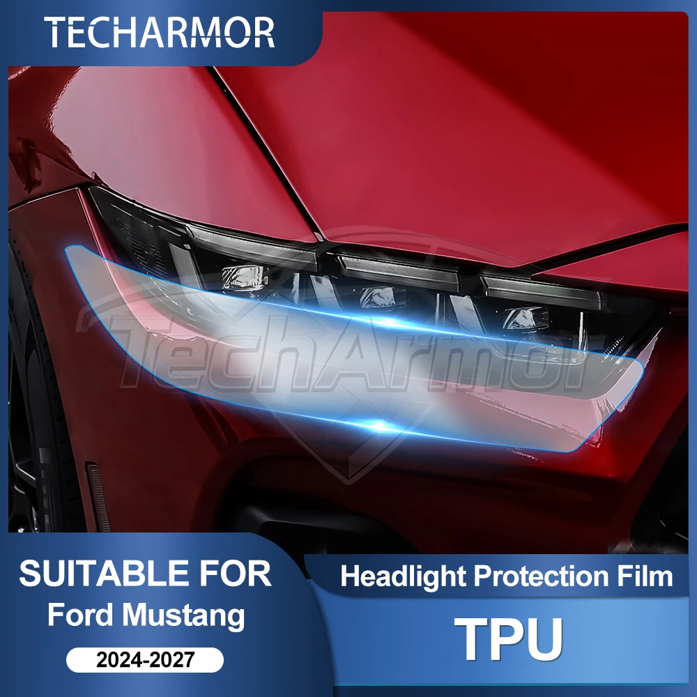 

TPU Car Headlight Protective Film For Ford Mustang 2024 2025 2026 2027 Transport & Smoke Anti-Scratch Auto External Accessories