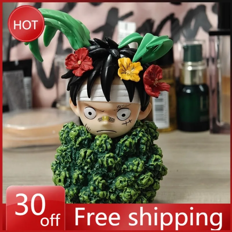 

12cm One Piece Figure Monkey D. Luffy Forest Hide Anime Cute Model Collect Pvc Desktop Ornaments Decorations Holiday Gifts Toys