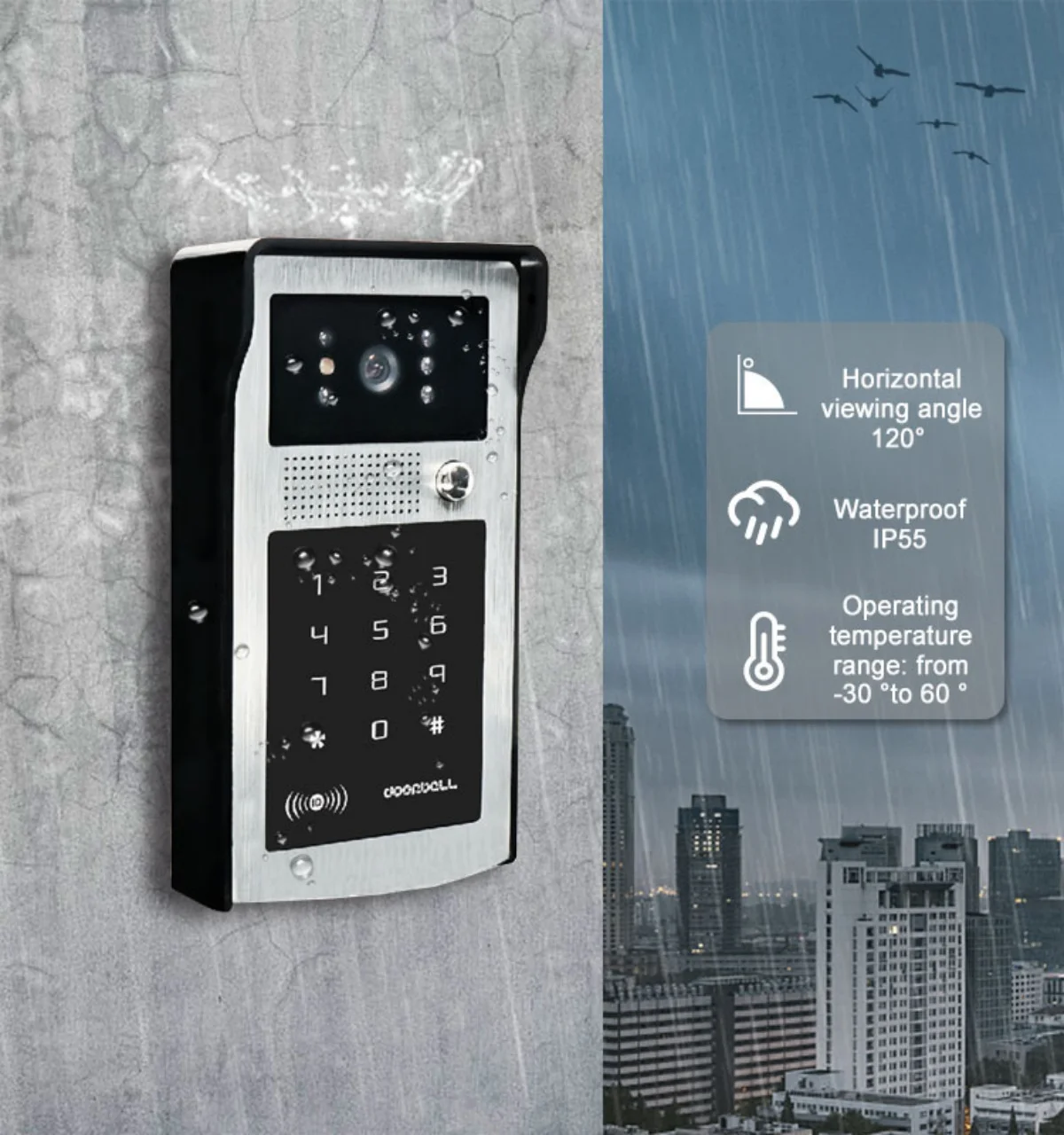 Tuya Smart Wifi Video Doorbell Intercom System 1080P Wireless video door phone Outdoor WIFI Camera RFID Card for Home Apartment