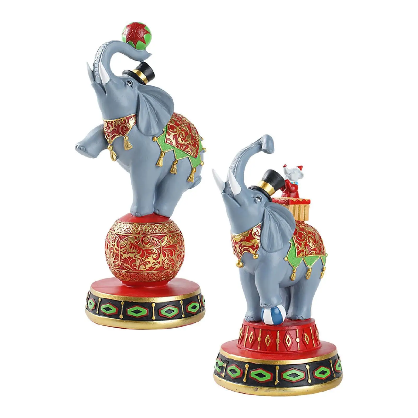 Elephant Statue Resin Decorative Figurine for Table Centerpiece Desk Cabinet