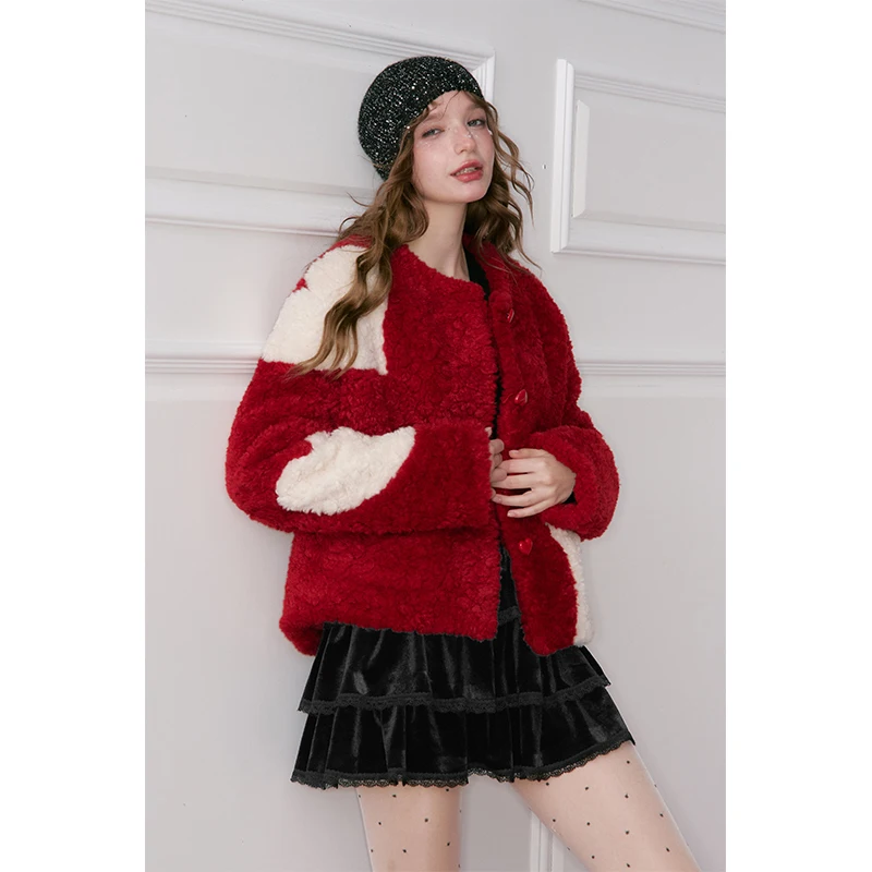 ELFSACK Women's Vintage Plaid Jacket with Fleece Lining, Oversized Lapel Coat