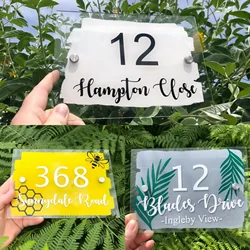 Classic Personalised Acrylic House Number Sign/ Door Number Plaques Colorful Deigns for your House Customized House Sign