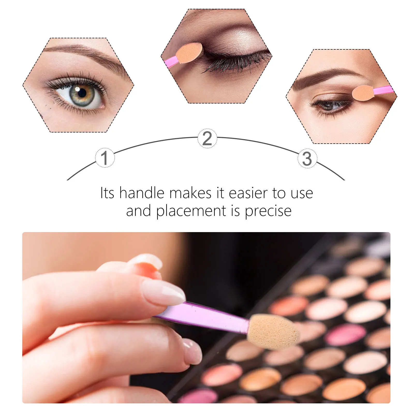 80Pcs Eyeshadow Sponge Disposable Dual Head Makeup Brush for Travel Party Wedding Eyelid Applicator Makeup Tools