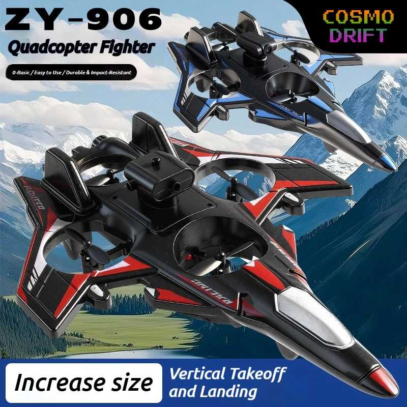 

ZY-906 RC Drone Quadcopter Fighter Jet Glider 2.4G EPP Foam Remote Control Airplane Mini Fixed-Wing UAV Toy for Kids Boys